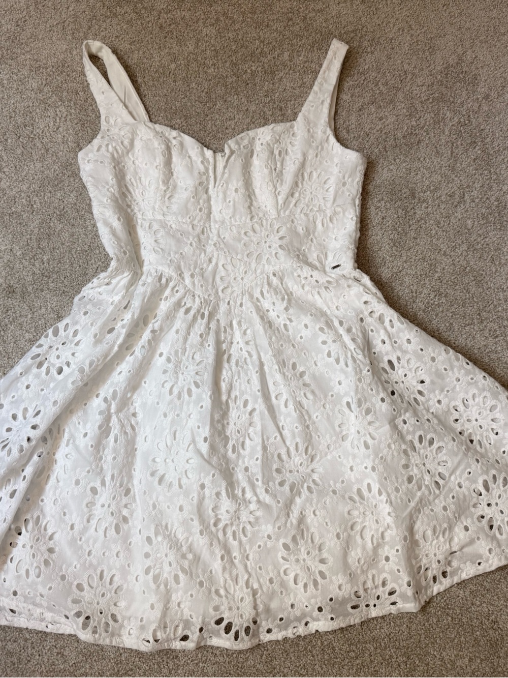 Guess White Eyelet Sleeveless Dress for Girls